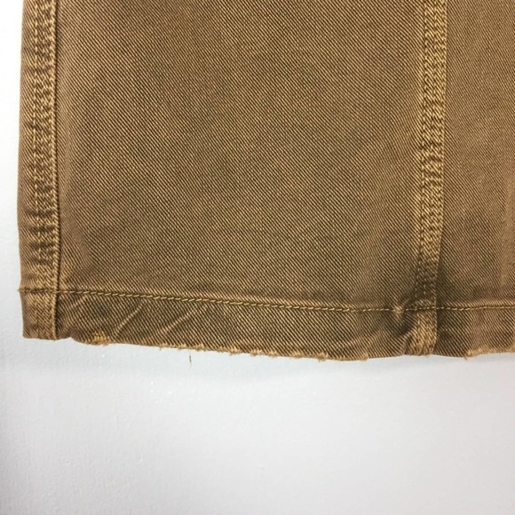 WE the Free Antique Brass Distressed Mini Skirt Size 25 High Waisted Pockets - Picture 4 of 12